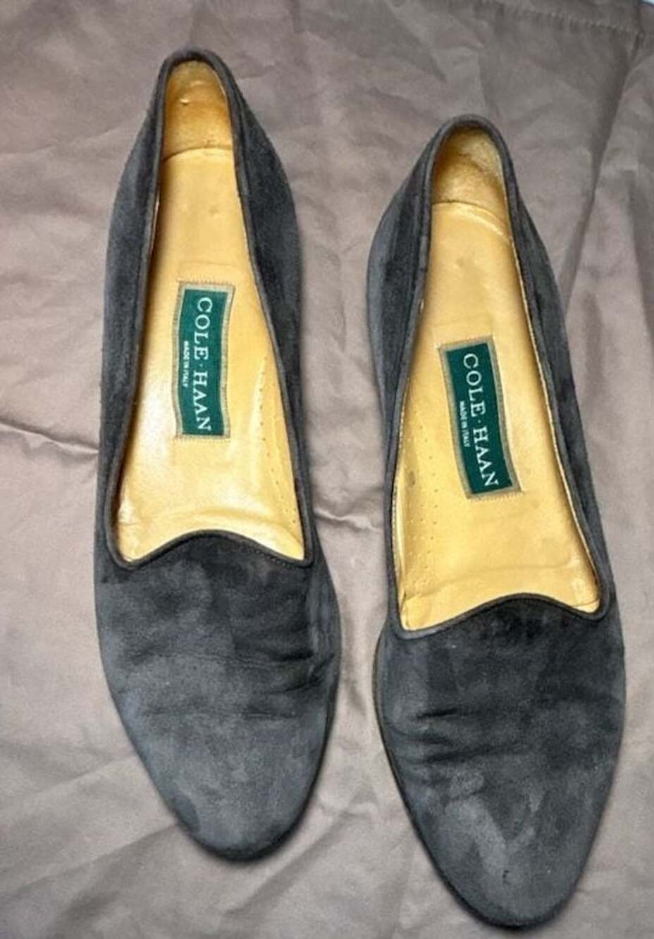Cole Haan Suede Loafers Made in Italy Dark Brown Flats
